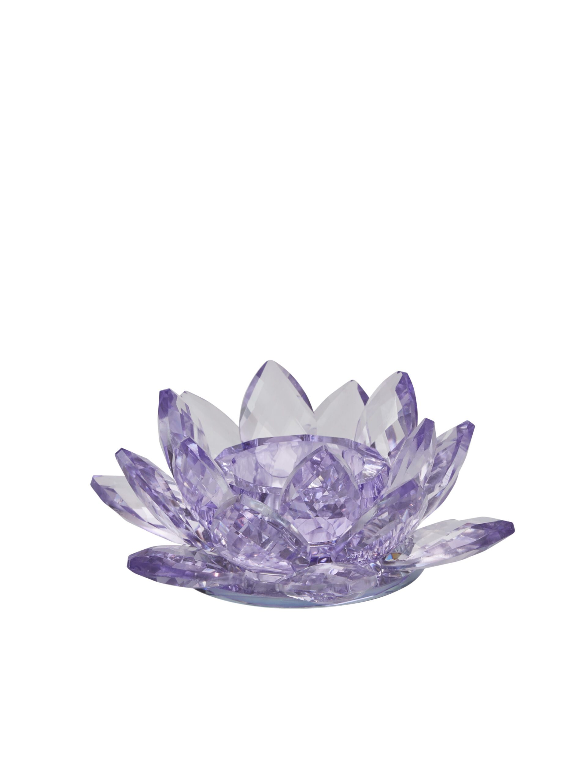Lotus Crystal Candle Holder Pink Skálkur