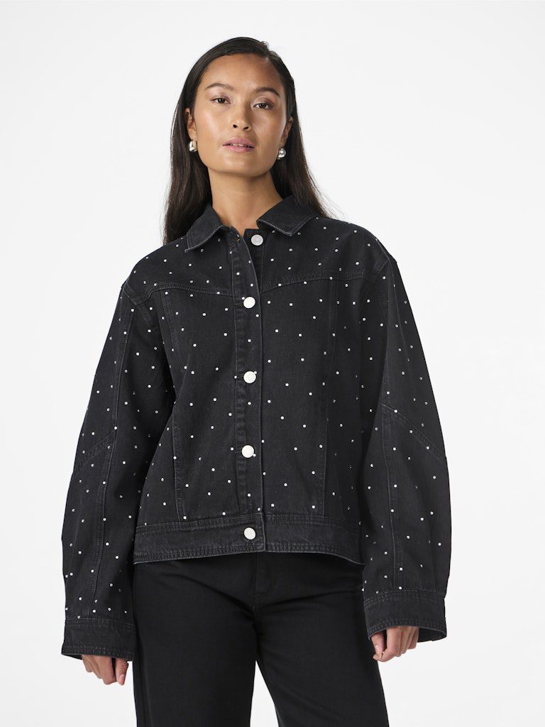 PIECES Pcjidi LS Denim Shacket Mpa BC - Giacca Camicia In Denim Donna, Autunno, Girocollo