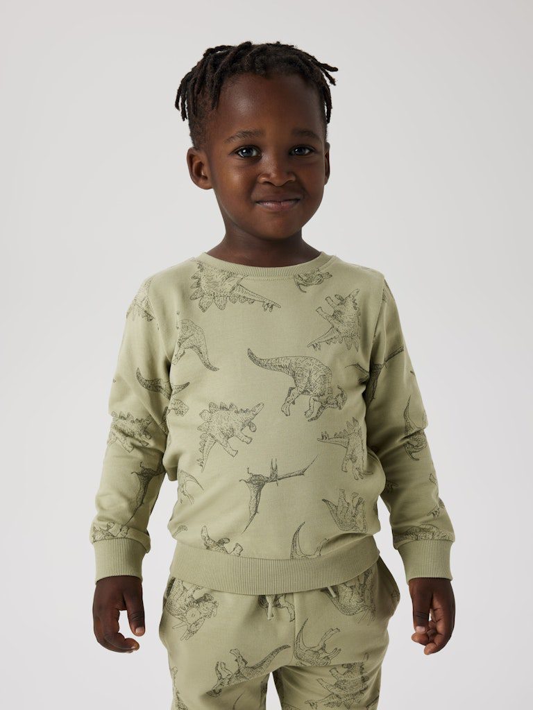 Name It Felpa Bambino LS AOP Swt Unb Noos – Girocollo Morbida Primavera, Colore Tè, Taglia 110